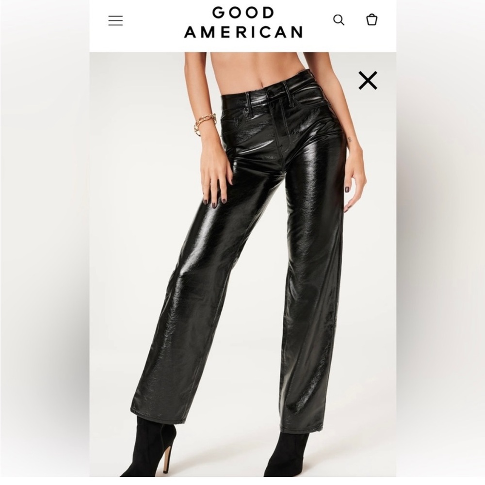 Good '90s Vinyl straight leg pants
Good American Size: 8/29